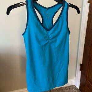 Old Navy Blue Fitted Ruched Tank Top